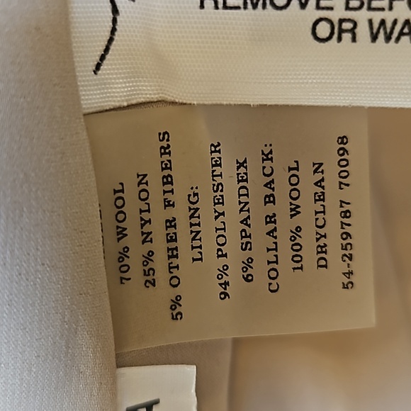 Ann Taylor Asymmetrical Zip Wool Blend Moto Jacket, sz 6, tan - Picture 6 of 6